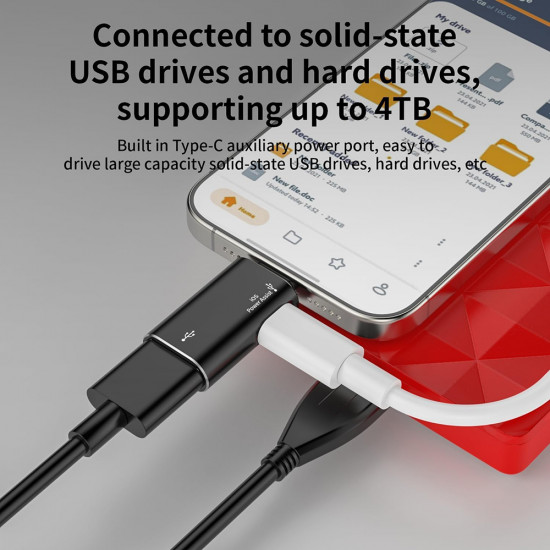 Techsuit Premium OTG Adapter AluVoltX (A18) USB to Lightning, Plug and Play, Aluminum Alloy, Fast Data Transfer Black Techsuit Premium OTG Adapter AluVoltX (A18) USB to Lightning, Plug and Play, Aluminum Alloy, Fast Data Transfer Black