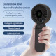Techsuit  Premium Mini Hand Fan (A10)  with LED Digital Display, USB C Rechargeable, 100 Wind Speeds, 5400RPM  White
