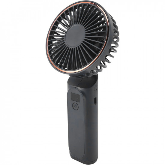 Techsuit Premium Mini Hand Fan (M12) with LED Digital Display, USB C Rechargeable, 6 Wind Speeds, 5000mAh Black Techsuit Premium Mini Hand Fan (M12) with LED Digital Display, USB C Rechargeable, 6 Wind Speeds, 5000mAh Black