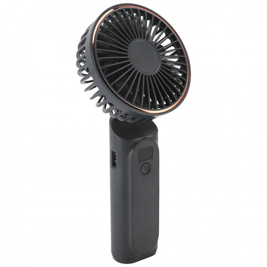 Techsuit Premium Mini Hand Fan (M12) with LED Digital Display, USB C Rechargeable, 6 Wind Speeds, 5000mAh Black Techsuit Premium Mini Hand Fan (M12) with LED Digital Display, USB C Rechargeable, 6 Wind Speeds, 5000mAh Black