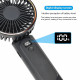 Techsuit Premium Mini Hand Fan (M12) with LED Digital Display, USB C Rechargeable, 6 Wind Speeds, 5000mAh Black Techsuit Premium Mini Hand Fan (M12) with LED Digital Display, USB C Rechargeable, 6 Wind Speeds, 5000mAh Black