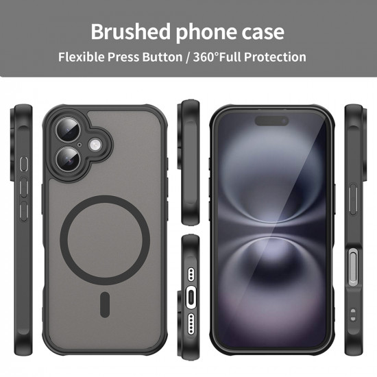 Techsuit HaloFrost II MagSafe iPhone 16 Black Techsuit HaloFrost II MagSafe iPhone 16 Black