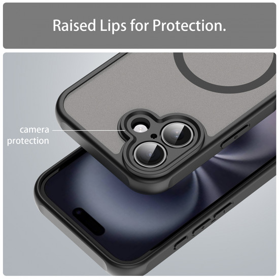 Techsuit HaloFrost II MagSafe iPhone 16 Black Techsuit HaloFrost II MagSafe iPhone 16 Black