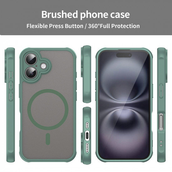 Techsuit HaloFrost II MagSafe iPhone 16 Green Techsuit HaloFrost II MagSafe iPhone 16 Green