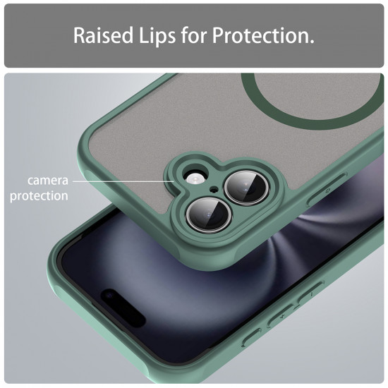 Techsuit HaloFrost II MagSafe iPhone 16 Green Techsuit HaloFrost II MagSafe iPhone 16 Green