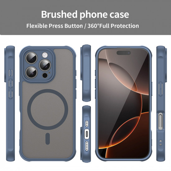 Techsuit HaloFrost II MagSafe iPhone 16 Pro Navy Blue Techsuit HaloFrost II MagSafe iPhone 16 Pro Navy Blue