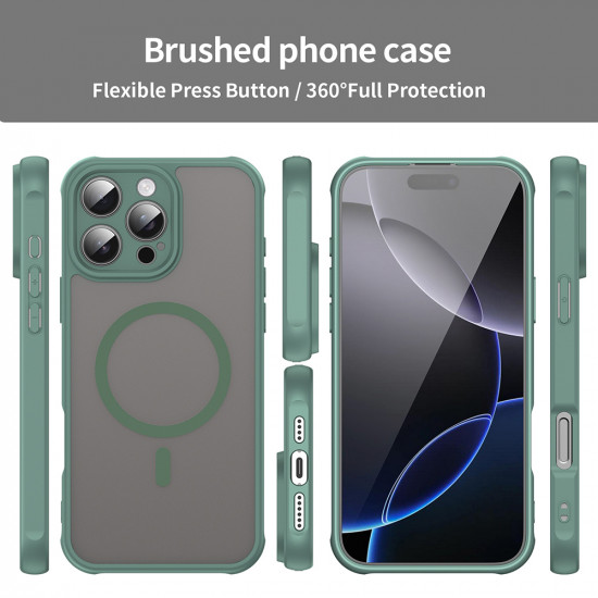 Techsuit HaloFrost II MagSafe iPhone 16 Pro Max Green Techsuit HaloFrost II MagSafe iPhone 16 Pro Max Green