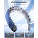 Techsuit  Neck Fan (S8)  Portable, with Digital Display, 3 Wind Speeds, 4000mAh, 7300RPM  Blue