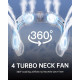 Techsuit  Neck Fan (S8)  Portable, with Digital Display, 3 Wind Speeds, 4000mAh, 7300RPM  Blue