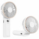 Techsuit  Premium Mini Hand Fan (M12)  with LED Digital Display, USB C Rechargeable, 6 Wind Speeds, 5000mAh  White