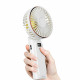 Techsuit  Premium Mini Hand Fan (M12)  with LED Digital Display, USB C Rechargeable, 6 Wind Speeds, 5000mAh  White