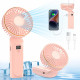 Techsuit  Premium Mini Hand Fan (M12)  with LED Digital Display, USB C Rechargeable, 6 Wind Speeds, 5000mAh  White