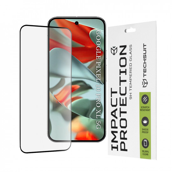 Techsuit  111D Full Cover / Full Glue Glass  Google Pixel 10 Pro XL  Black