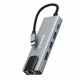 Techsuit  Docking Station NetBridge 5 in 1 (H1)  Type C to 1x USB2.0, 1x USB3.0, 1x Type C, 1x HDMI, 1x RJ45, PD87W, 4K@30Hz  Gray