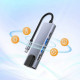 Techsuit  Docking Station NetBridge 5 in 1 (H1)  Type C to 1x USB2.0, 1x USB3.0, 1x Type C, 1x HDMI, 1x RJ45, PD87W, 4K@30Hz  Gray