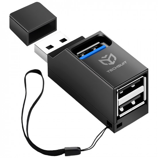 Techsuit Mini Docking Station EchoLink 3 in 1 (H11) USB to 2x USB 2.0, 1x USB 3.0, 5Gbps Black Techsuit Mini Docking Station EchoLink 3 in 1 (H11) USB to 2x USB 2.0, 1x USB 3.0, 5Gbps Black