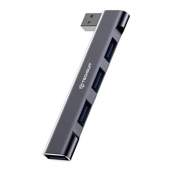 Techsuit  Docking Station ZenithDock 4 in 1 (H14)  USB to 3x USB 2.0, 1x USB 3.0  Gray