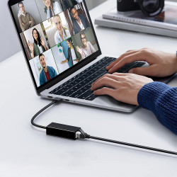 Techsuit  Ethernet Adapter NetLink (AC19)  USB Male to RJ45 LAN Port Female, 100Mbps, ABS  Black Techsuit  Ethernet Adapter NetLink (AC19)  USB Male to RJ45 LAN Port Female, 100Mbps, ABS  Black