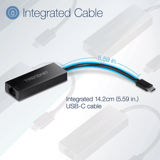 Techsuit  Ethernet Adapter NetLink (AC20)  Type C Male to RJ45 LAN Port Female, 100Mbps, ABS  Black