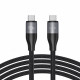 Lito  Data Cable (LD25CC)  Type C to Type C, Fast Charging, Braided Nylon, 100W, 480 Mbps, 2m  Grey