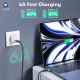 Lito  Data Cable (LD25CC)  Type C to Type C, Fast Charging, Braided Nylon, 100W, 480 Mbps, 2m  Grey
