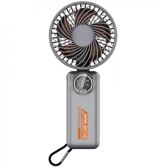 Techsuit Premium Mini Hand Fan (Z8) with LED Digital Display, USB C Rechargeable, 3 Wind Speeds, 2A, 3600mAh White Techsuit Premium Mini Hand Fan (Z8) with LED Digital Display, USB C Rechargeable, 3 Wind Speeds, 2A, 3600mAh White