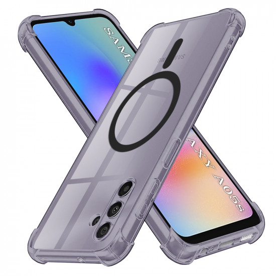 Techsuit  Shockproof Clear Silicone MagSafe  Samsung Galaxy A05s  Smoke Black
