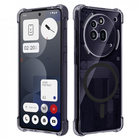 Techsuit  Shockproof Clear Silicone MagSafe  Nothing Phone (3a) Pro  Smoke Black