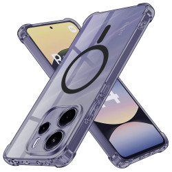 Techsuit  Shockproof Clear Silicone MagSafe  Xiaomi Redmi Note 14 4G (Regional)  Smoke Black