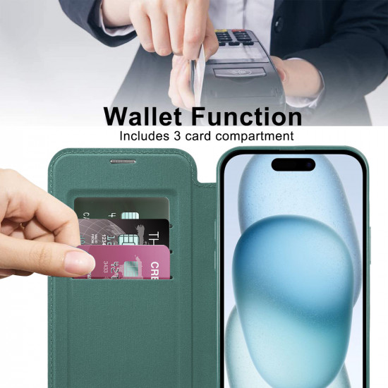 Techsuit  SmartMag Book Case  iPhone 15  Green