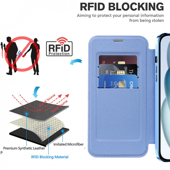 Techsuit  SmartMag Book Case  iPhone 15  Light Blue