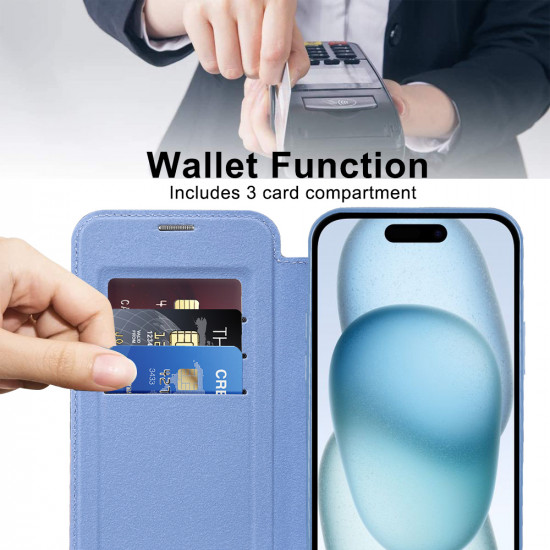 Techsuit  SmartMag Book Case  iPhone 15  Light Blue