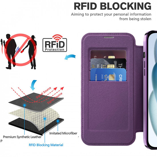 Techsuit  SmartMag Book Case  iPhone 15  Purple