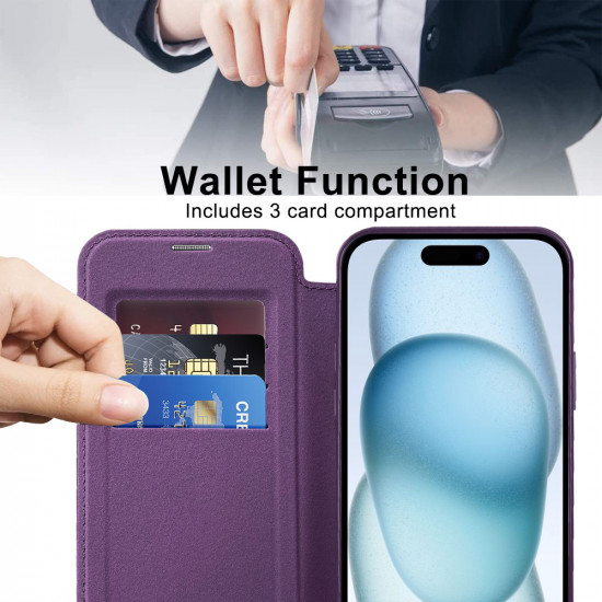 Techsuit  SmartMag Book Case  iPhone 15  Purple