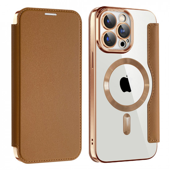 Techsuit  SmartMag Book Case  iPhone 15 Pro Max  Brown