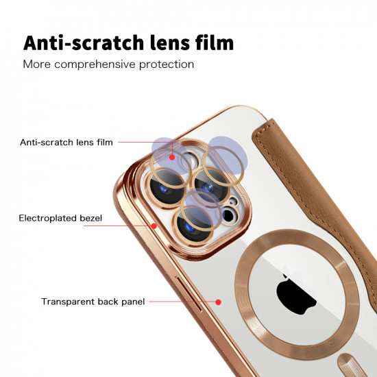 Techsuit  SmartMag Book Case  iPhone 15 Pro Max  Brown