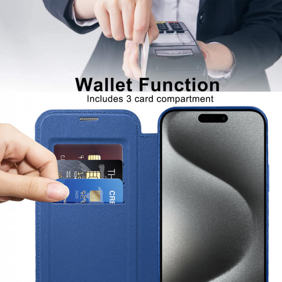 Techsuit  SmartMag Book Case  iPhone 15 Pro Max  Blue
