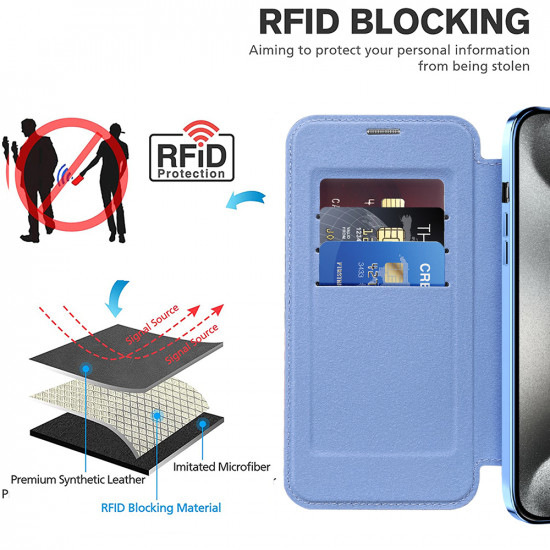 Techsuit  SmartMag Book Case  iPhone 15 Pro Max  Light Blue