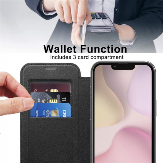 Techsuit SmartMag Book Case iPhone 16e Black Techsuit SmartMag Book Case iPhone 16e Black