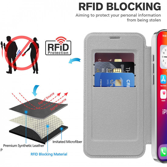 Techsuit  SmartMag Book Case  iPhone 16  Gray