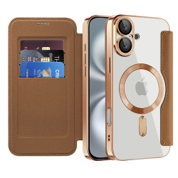 Techsuit  SmartMag Book Case  iPhone 16 Plus  Brown