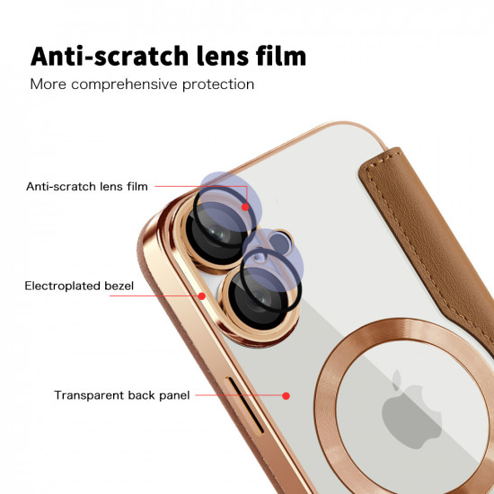 Techsuit  SmartMag Book Case  iPhone 16 Plus  Brown