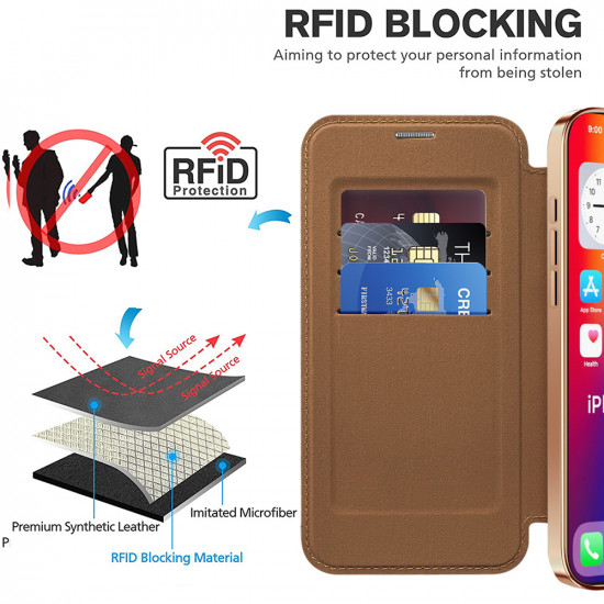 Techsuit  SmartMag Book Case  iPhone 16 Plus  Brown