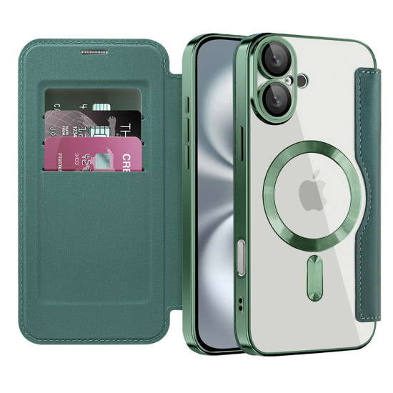 Techsuit  SmartMag Book Case  iPhone 16 Plus  Green