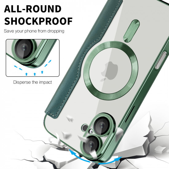 Techsuit  SmartMag Book Case  iPhone 16 Plus  Green