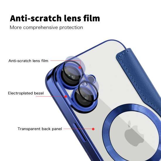 Techsuit  SmartMag Book Case  iPhone 16 Plus  Blue