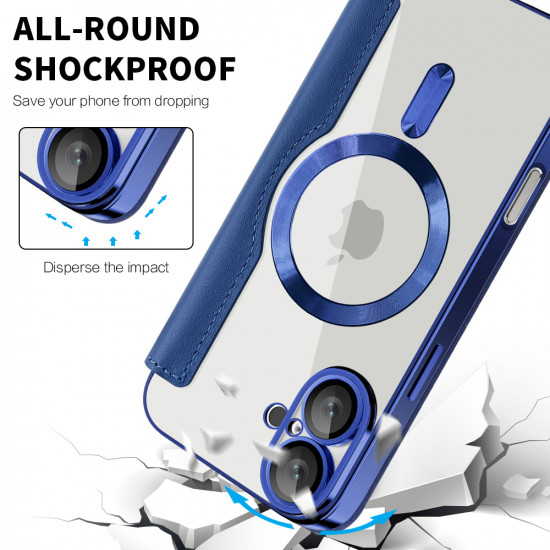Techsuit  SmartMag Book Case  iPhone 16 Plus  Blue