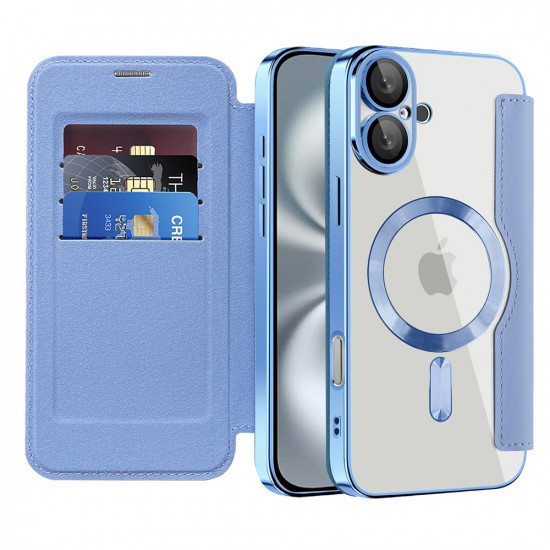 Techsuit  SmartMag Book Case  iPhone 16 Plus  Light Blue