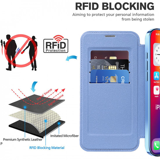Techsuit  SmartMag Book Case  iPhone 16 Plus  Light Blue