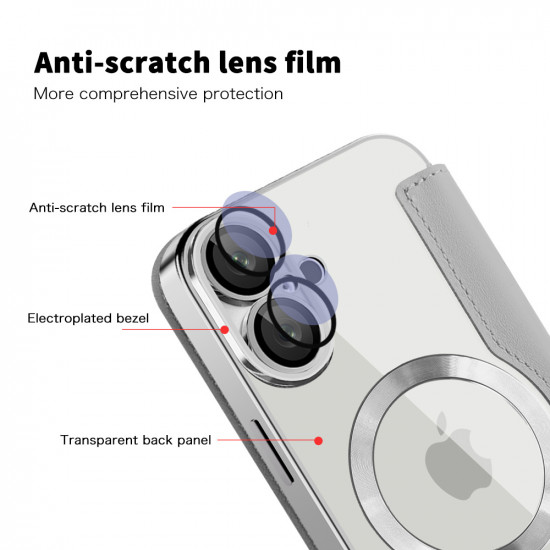 Techsuit  SmartMag Book Case  iPhone 16 Plus  Gray